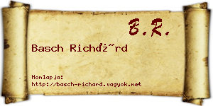 Basch Richárd névjegykártya